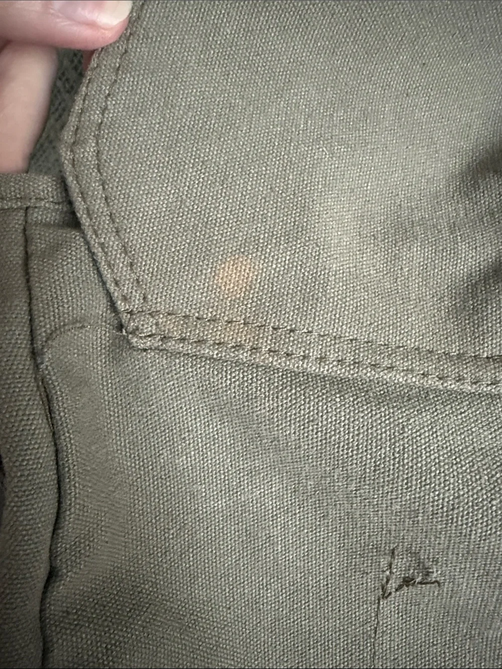 100% Cotton - 90s Grunge Vintage Muted Olive Green Canvas Messenger Bag